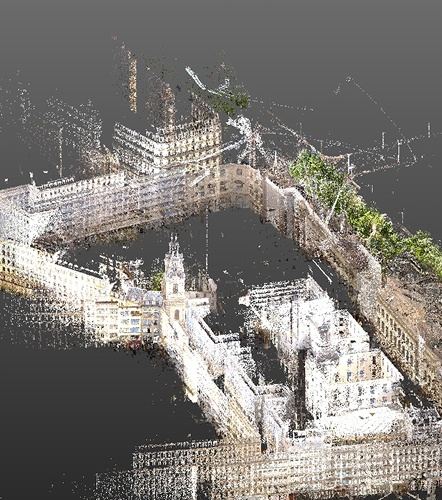 Nuage de points 3D d'un ensemble bâti, base d'une maquette numérique BIM